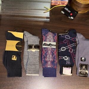 VINTAGE MENS DRESS SOCKS SET OF 5. Four J (2), Zylos, Ditto legwear, and Max Gre